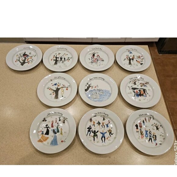 RARE JULISKA 12 TWELVE DAYS OF CHRISTMAS COCKTAIL TIDBIT APPETIZER ACCENT PLATE - Picture 1 of 16